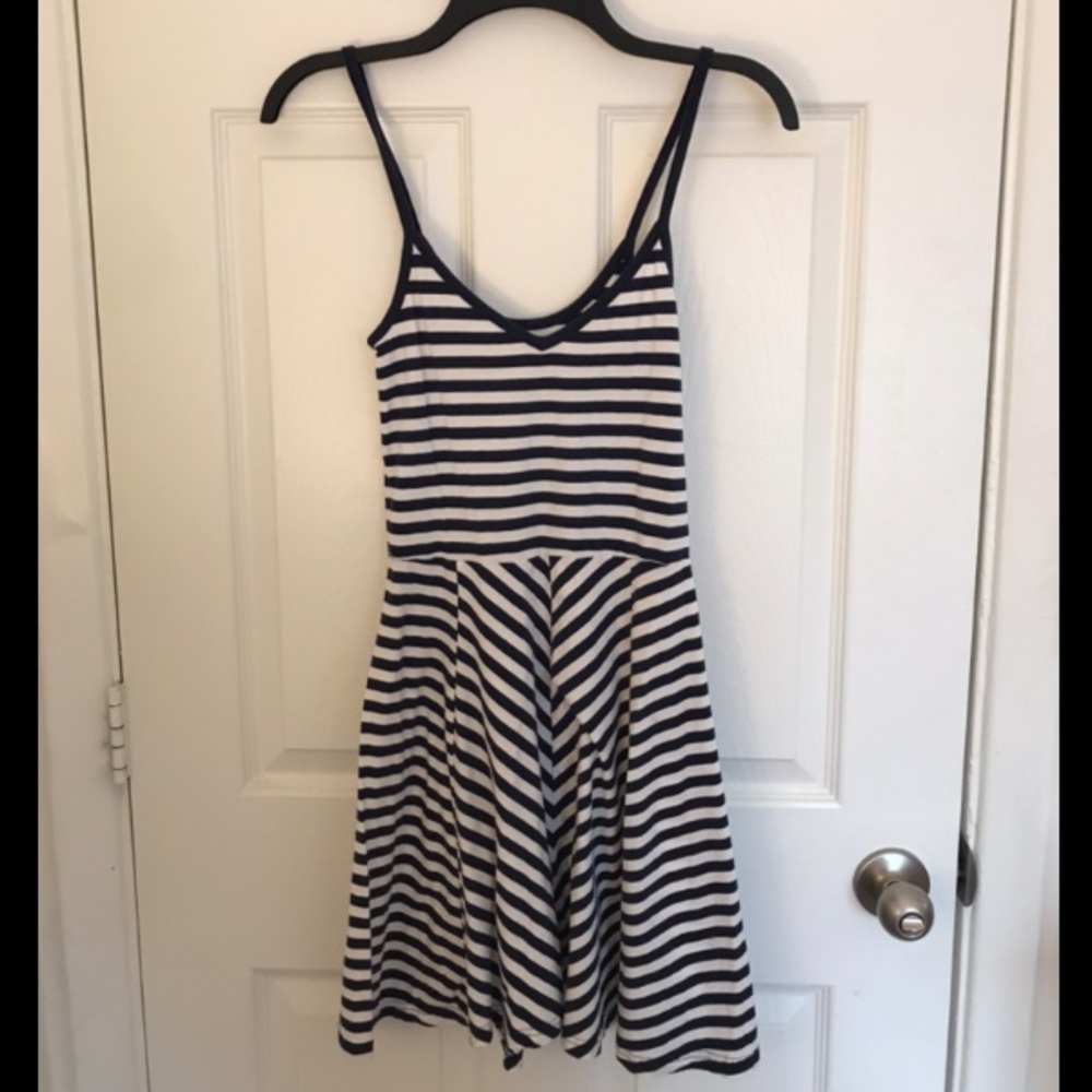 SO Navy and White Striped Spaghetti Strap Sundress, Size Small